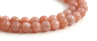 pink, gemstone, gemstones, sunstone, strand, beads, bead, drilled, for jewelry making, 6mm, 6 mm 2