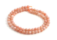 pink, gemstone, gemstones, sunstone, strand, beads, bead, drilled, for jewelry making, 6mm, 6 mm 3