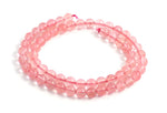 cherry quartz bead strand gemstone 6mm 6 mm supplies for jewelry making pink