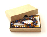 necklace amber baltic jewelry lapis lazuli blue knotted cognac polished tiger eye tiger's knotted 2