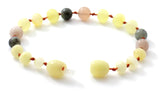 anklet amber bracelet teething milky butter polished labradorite gray with gemstones sunstone pink jewelry 3