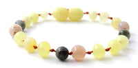 anklet amber bracelet teething milky butter polished labradorite gray with gemstones sunstone pink jewelry 4