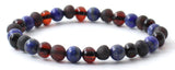 bracelet stretch elastic band amber baltic cherry black lapis lazuli blue gemstone for men men's jewelry 4
