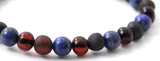 bracelet stretch elastic band amber baltic cherry black lapis lazuli blue gemstone for men men's jewelry 3
