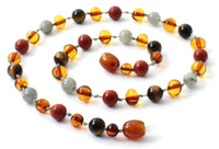 necklace tiger tiger's eye jewelry cognac amber baltic polished baroque red jasper gemstone beaded labradorite gray