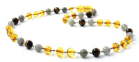 Necklace, Honey, Amber, Tiger Eye, Polished, Labradorite, Gemstone 3