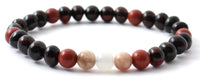 bracelet stretch jewelry cherry black polished with gemstones elastic band for women women's red jasper moonstone white sunstone pink beaded round 3