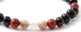 bracelet stretch jewelry cherry black polished with gemstones elastic band for women women's red jasper moonstone white sunstone pink beaded round 2