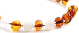 bracelet moonstone amber cognac baltic polished jewelry beaded with sterling silver 925 beaded white for women women's 2