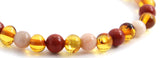 bracelets, gemstone, amber, honey, polished, red jasper, sunstone, stretch, wholesale 3