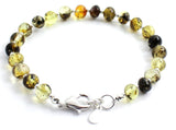 bracelet green jewelry amber baltic baroque round bead with sterling silver 925 polished beaded for men men's 3