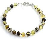 bracelet green jewelry amber baltic baroque round bead with sterling silver 925 polished beaded for men men's