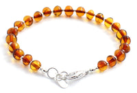 bracelet amber baltic jewelry cognac polished baroque brown with sterling silver 925 3