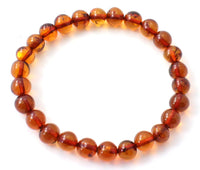 cognac brown amber stretch bracelet jewelry baltic polished round bead for men men's women women's