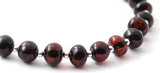 bracelet jewelry amber baltic polished cherry black round bead with sterling silver 925 for women women's 3