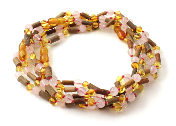 necklaces wholesale jewelry rose quartz baltic amber hazelwood in bulk pink sale
