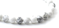 howlite white gemstone stretch bracelet jewelry 6mm 6 mm beaded for men men's women women's 3