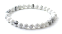 howlite white gemstone stretch bracelet jewelry 6mm 6 mm beaded for men men's women women's 4