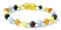 raw, aquamarine, amber, blue, anklet, unpolished, bracelet, teething 3