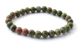 unakite green bracelet stretch jewelry gemstone 6mm 6 mm beaded for men men's women's women 4
