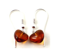 heart amber drop earrings with silver sterling 925 jewelry baltic jewellery 3