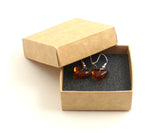 heart amber drop earrings with silver sterling 925 jewelry baltic jewellery box