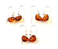 earrings heart amber baltic jewelry jewellery hearts silver sterling 925 drop