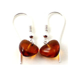 heart amber drop earrings with silver sterling 925 jewelry baltic jewellery 3