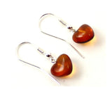 heart amber drop earrings with silver sterling 925 jewelry baltic jewellery 2