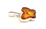 amber baltic pendant jewelry silver sterling 925 small minimalist cognac