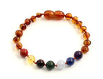 anklet bracelet knotted amber baltic cognac polished chakra gemstone beaded teething