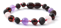 Bracelet, Cherry, Raw, Polished, Rose Quartz, Violet, Amethyst, Amber, Unpolished, for Girl Girl's 5