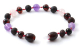 Bracelet, Cherry, Raw, Polished, Rose Quartz, Violet, Amethyst, Amber, Unpolished, for Girl Girl's 4