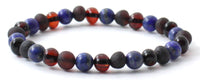 bracelet stretch elastic band amber baltic cherry black lapis lazuli blue gemstone for men men's jewelry 4