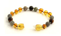 Bracelet, Labradorite, Amber, Honey, Anklet, Tiger Eye, Teething, Knotted, Jewelry, beaded, honey, polished 4