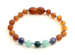 amber baltic bracelet raw unpolished cognac gemstone anklet lapis lazuli african jade amazonite 1
