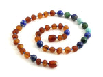 necklace gemstone unpolished amber raw cognac baltic lapis lazuli blue amazonite african jade green