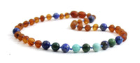 necklace gemstone unpolished amber raw cognac baltic lapis lazuli blue amazonite african jade green 3