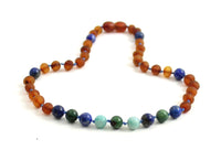 necklace gemstone unpolished amber raw cognac baltic lapis lazuli blue amazonite african jade green 2