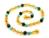 Necklace, African Jade, Amber, Raw, Amazonite, Honey, Baltic, Green 1