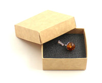 amber baltic round pendant silver sterling 925 jewelry box