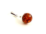 amber baltic round pendant silver sterling 925 jewelry minimalist
