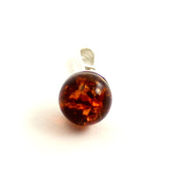 amber baltic round pendant silver sterling 925 jewelry small