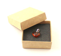 heart cognac amber pendant for necklace with silver chain sterling 925 baltic box