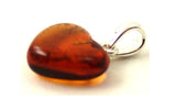 heart cognac amber pendant for necklace with silver chain sterling 925 baltic jewellery