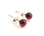 Stud, Cherry, Baltic, Amber, Jewelry, Black, Earrings, Silver, Sterling 925