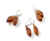 baltic, jewelry, earrings, amber, cognac, drop, silver, faceted, cognac, brown, wholesale, bulk, sale, discount