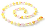 necklace jewelry amber yellow milky pink rose quartz for girl girl's jewellery beaded 