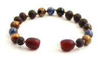 Bracelet, Unpolished, Tiger Eye, Raw, Amber, Lapis Lazuli, Anklet, Cherry 4