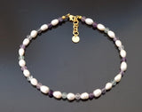 fluorite multicolor freshwater pearls pearl anklet jewelry beaded with sterling silver 925 silver women